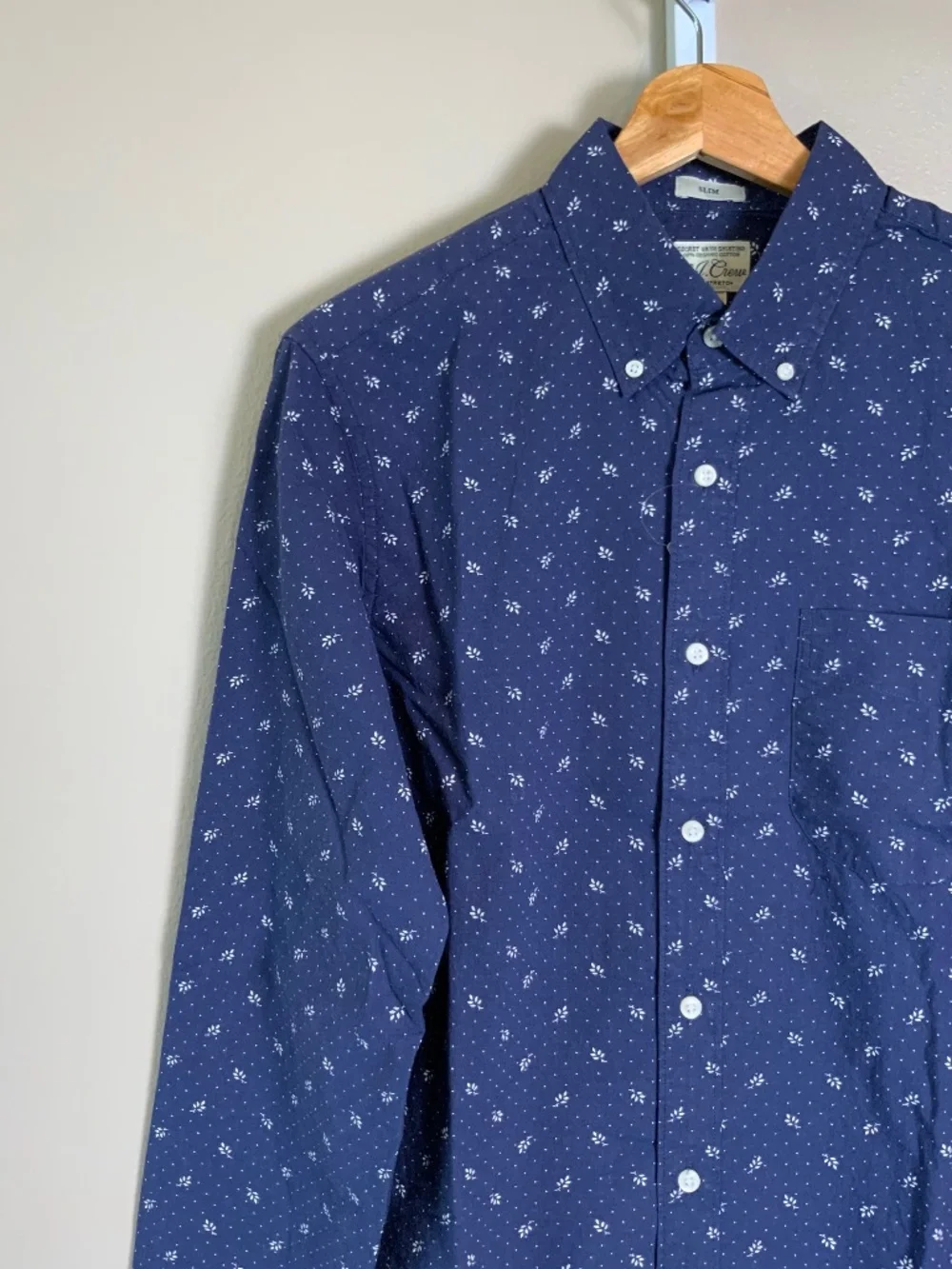 J. Crew Slim Stretch Secret Wash Button Down Shirt in Little Branch Dot